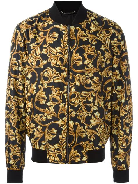 versace baroque bomber jacket|versace bomber jacket men's.